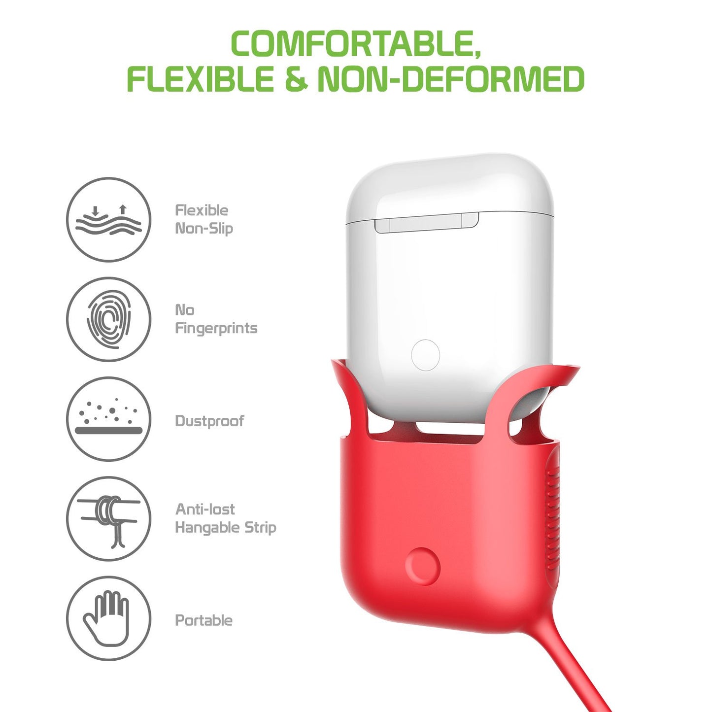 SCPODBL - AirPods Case, Protective Silicone Case Cover for AirPods (AirPods Strap Included) by Cellet - Blue