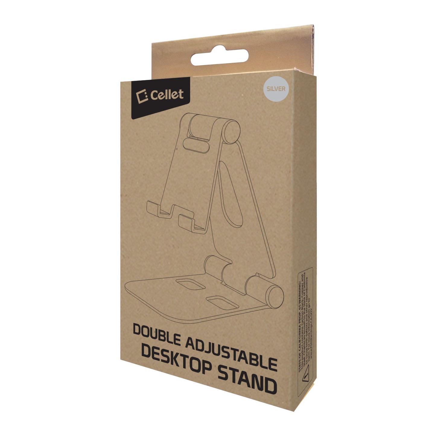 Table Desktop Phone Stand Smartphone Holder, Portable Resilient Aluminum -Silver