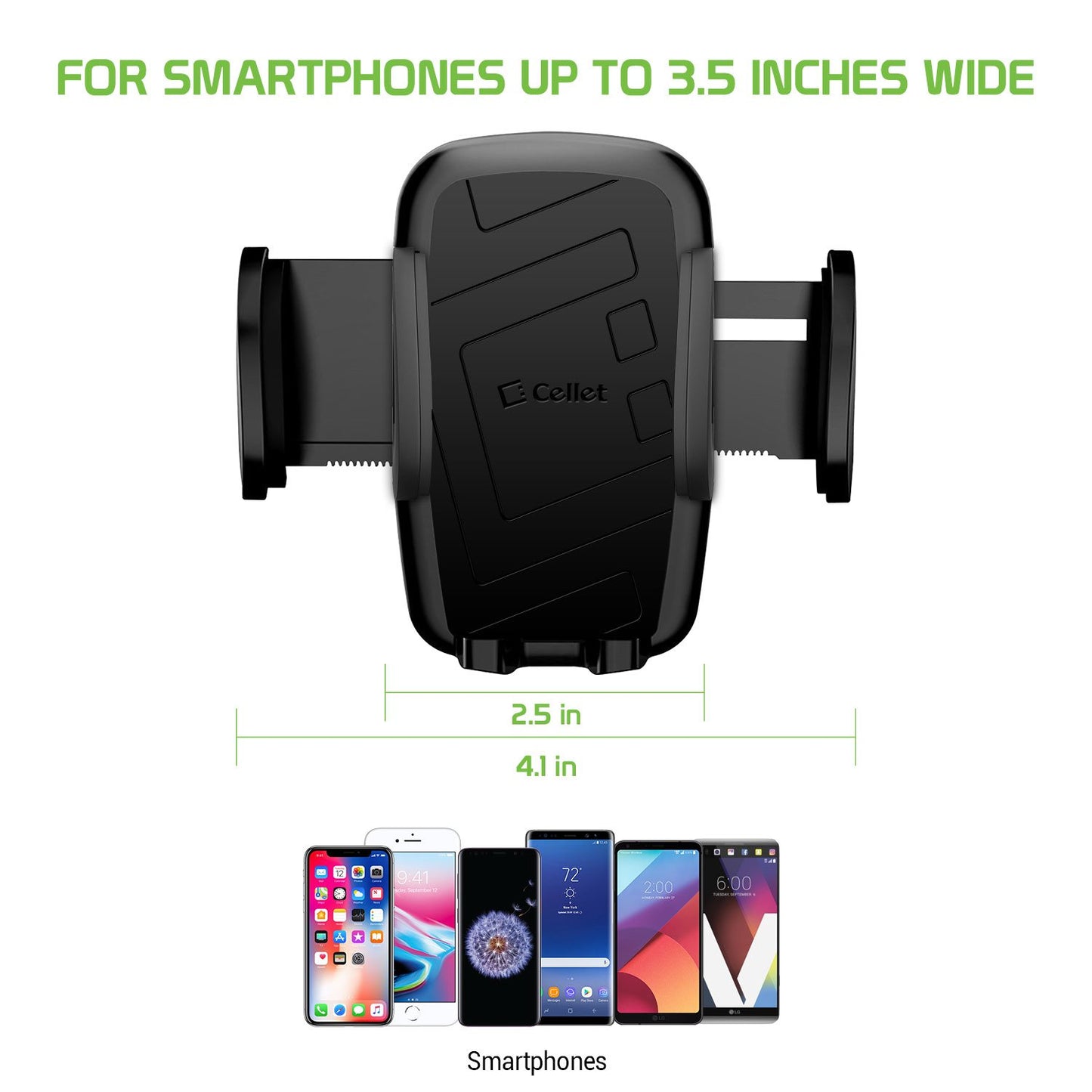 PHD350 - Cellet Telescoping Arm Car Phone Holder – Adjustable Dashboard & Windshield Mount for Smartphones