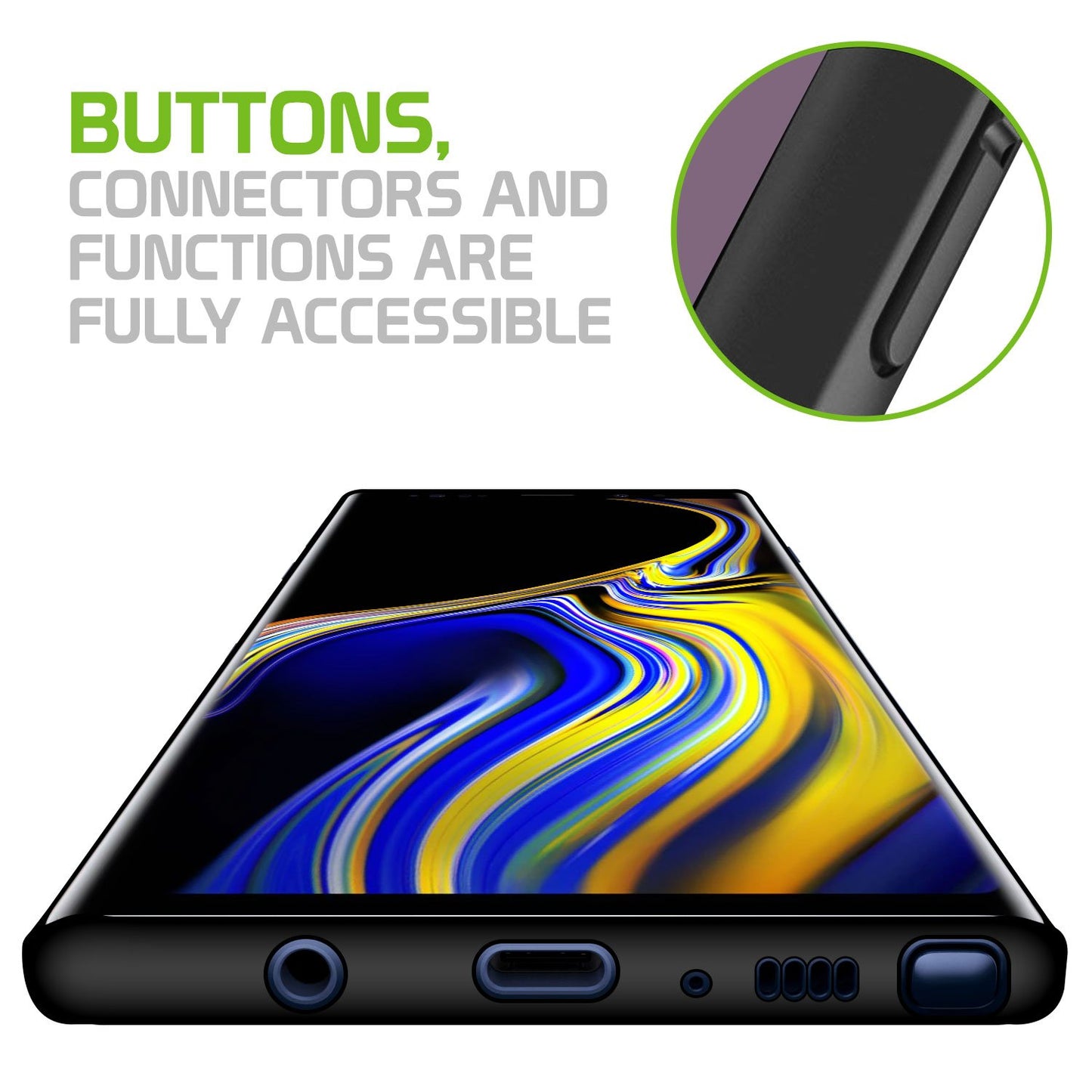 CCSAMN9HBK - Slim Transparent Case Cover with TPU Frame - Galaxy Note 9
