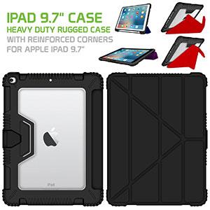 CCIPD97BK - iPad 9.7" Case Heavy Duty Rugged Case with Reinforced Corners for Protection - Black