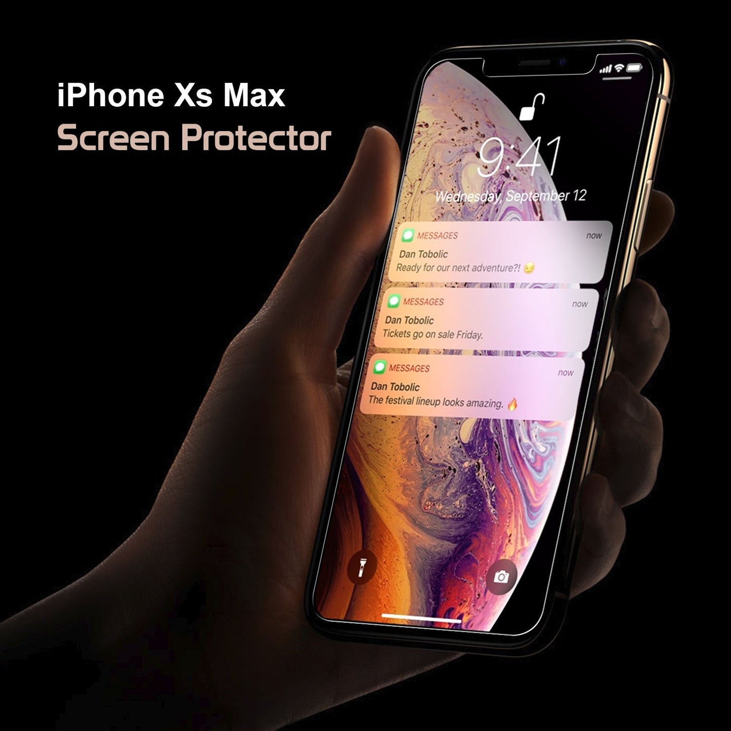 SGIPHXSM - Tempered Glass Screen Protector, 9H Hardness - iPhone XS Max