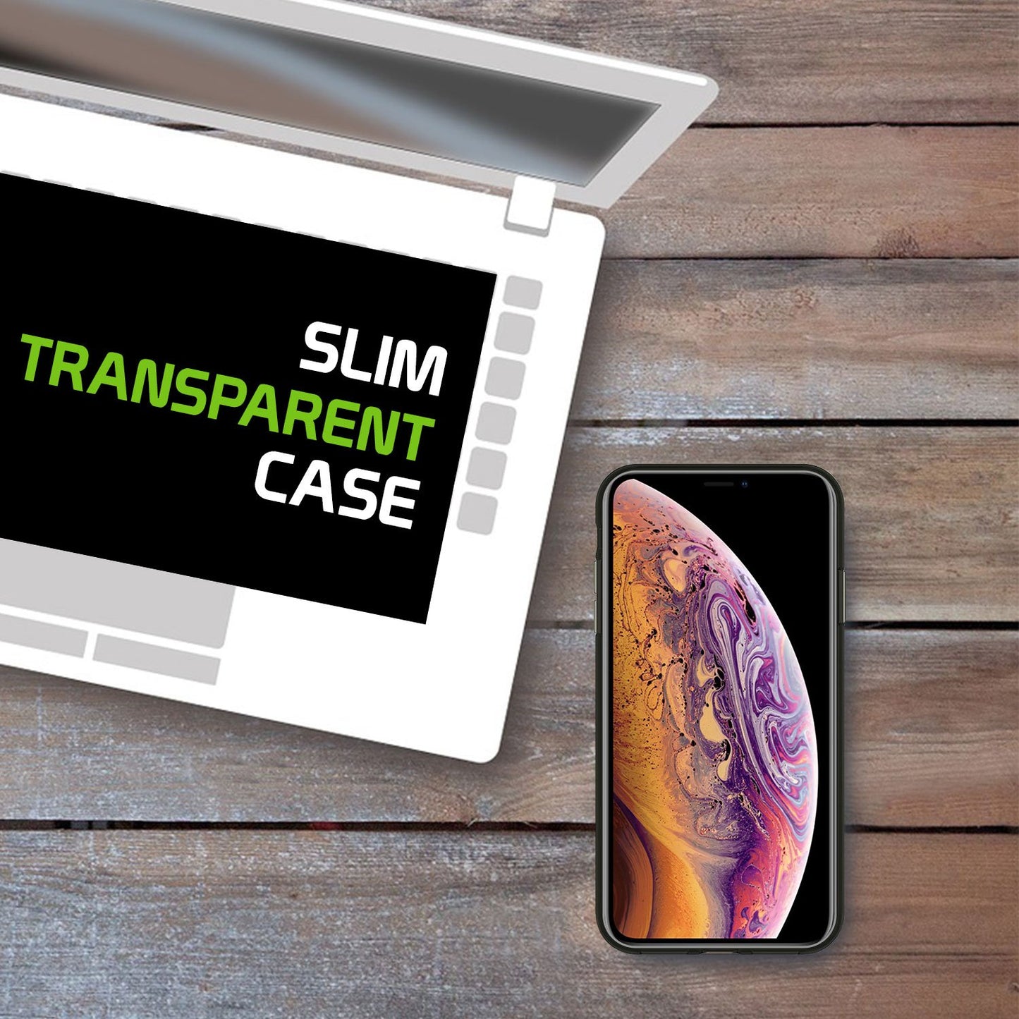 DDDXSM- Durable Clear Slim Phone Case TPU Material - iPhone XS Max