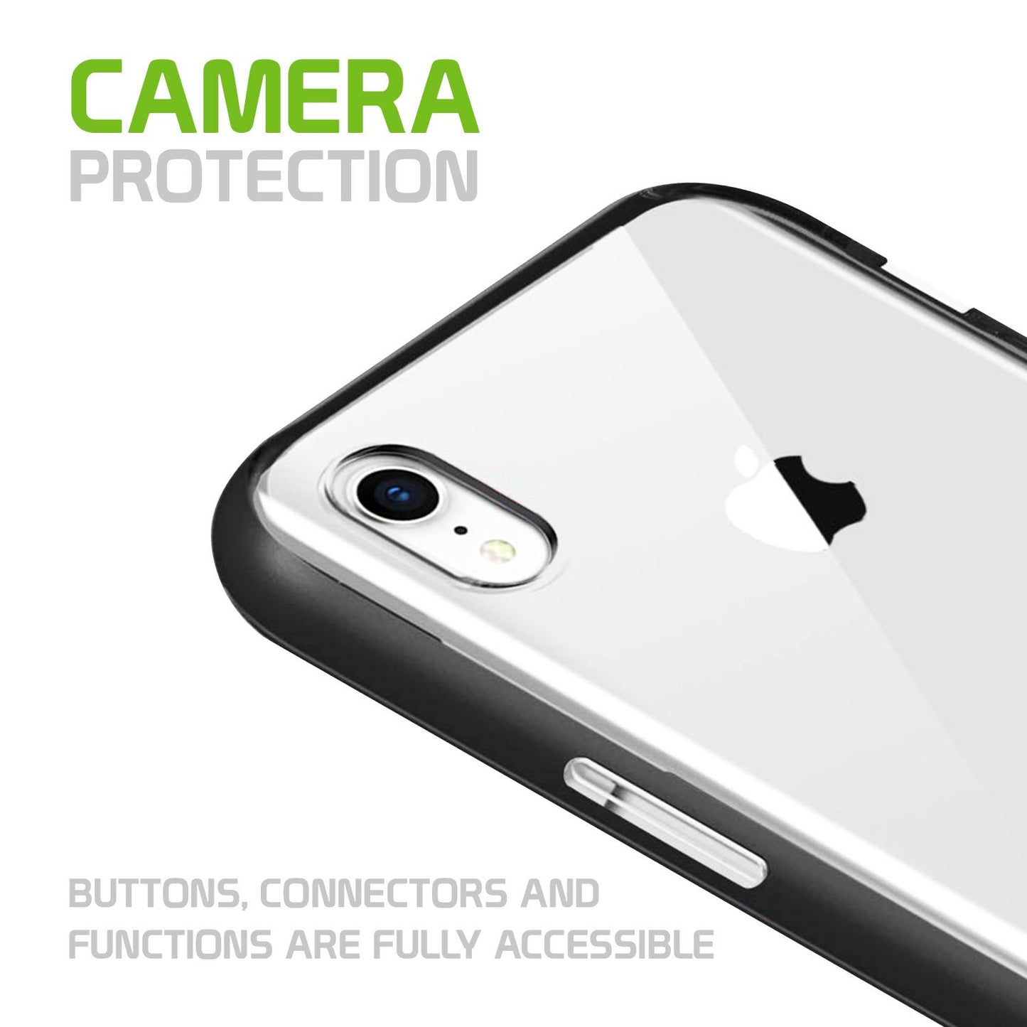 CCIPHXR68BK- Slim Light Weight Clear Protecting Case With Built In Media Kickstand - iPhone XR
