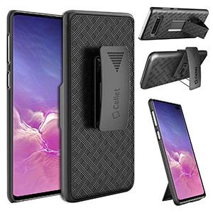 HLSAMS10P - Belt Clip Holster & Shell Case with Kickstand Heavy Duty Protection - Galaxy S10 Plus