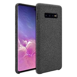 CCSAMS10PBK - Samsung Galaxy S10 Plus Case, Durable Slim Fabric Case for Samsung Galaxy S10 Plus - by Cellet - Black