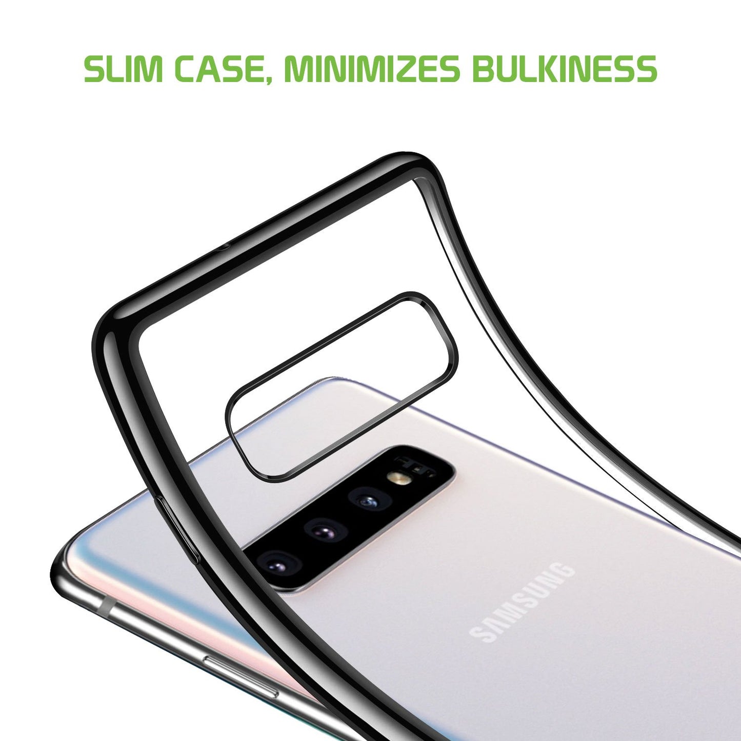 CCSAMS10ABK - Slim Transparent Case Cover with TPU Frame - Galaxy S10