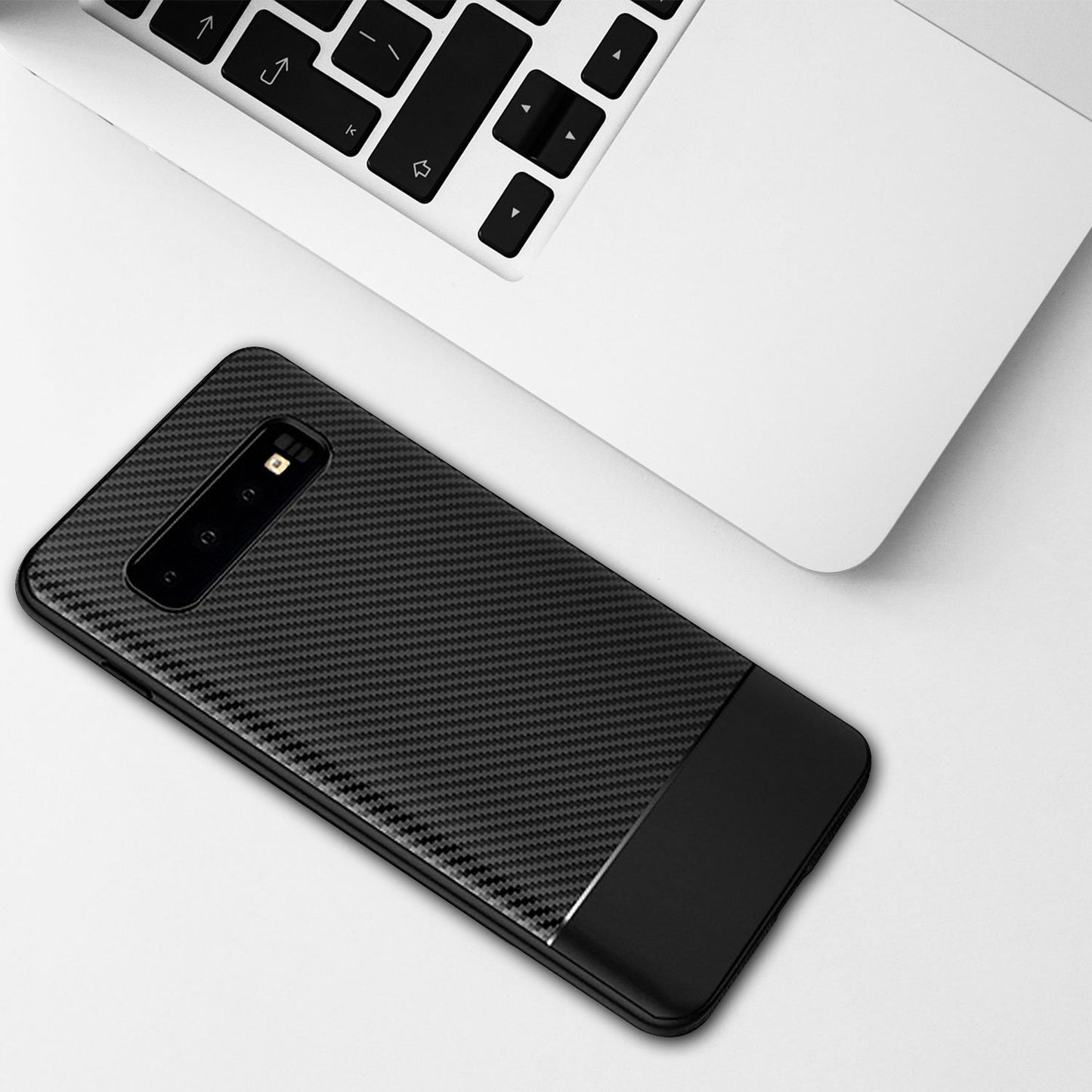CCSAMS10PBBK - Samsung Galaxy S10 Plus Heavy Duty Slim Case Protector Cover - Black