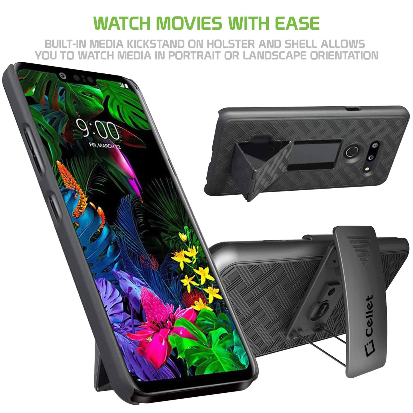 LG G8 Holster Case, Combo Case & Belt Clip Holster for LG G8