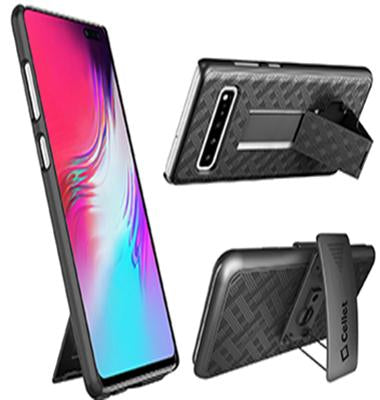 HLSAMS105G - Belt Clip Holster & Shell Case with Kickstand Heavy Duty Protection - Galaxy S10 5G