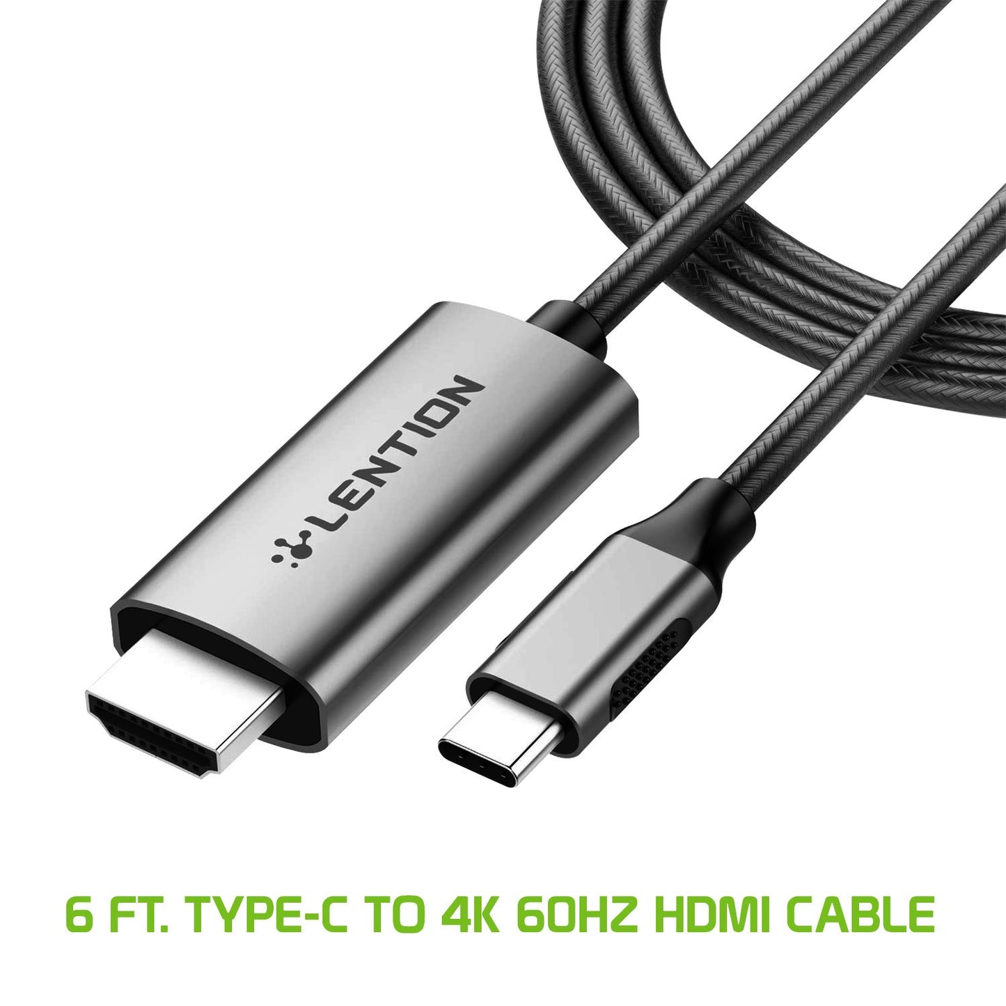 DCHDMI6 - Cellet 6 ft Male to Male USB C to HDMI Cable for iPad Pro 11in/12.9in, MacBook Air 2018/2017/2016, Google Chromebook Pixel, Nintendo Switch
