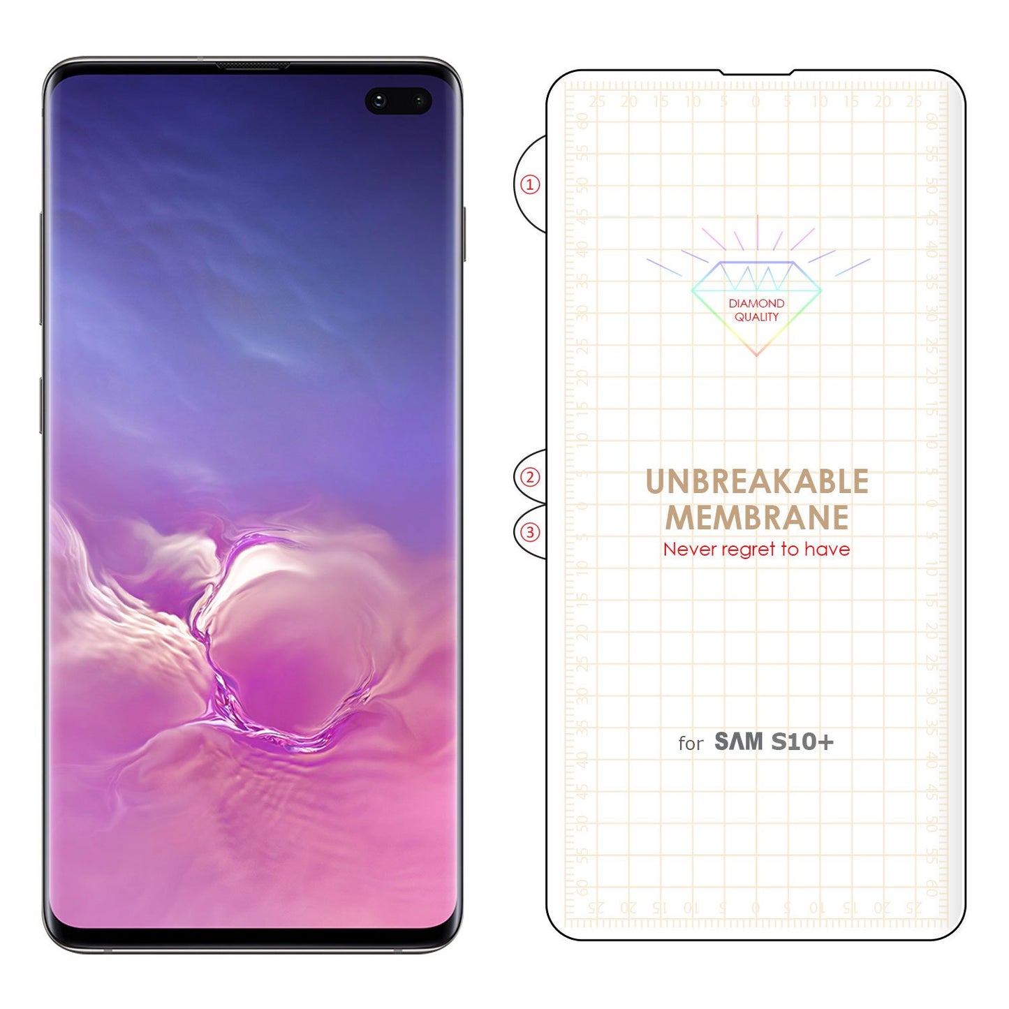 STSAMS10P - Full Coverage Flexible TPU Film Screen Protector - Samsung Galaxy S10 Plus