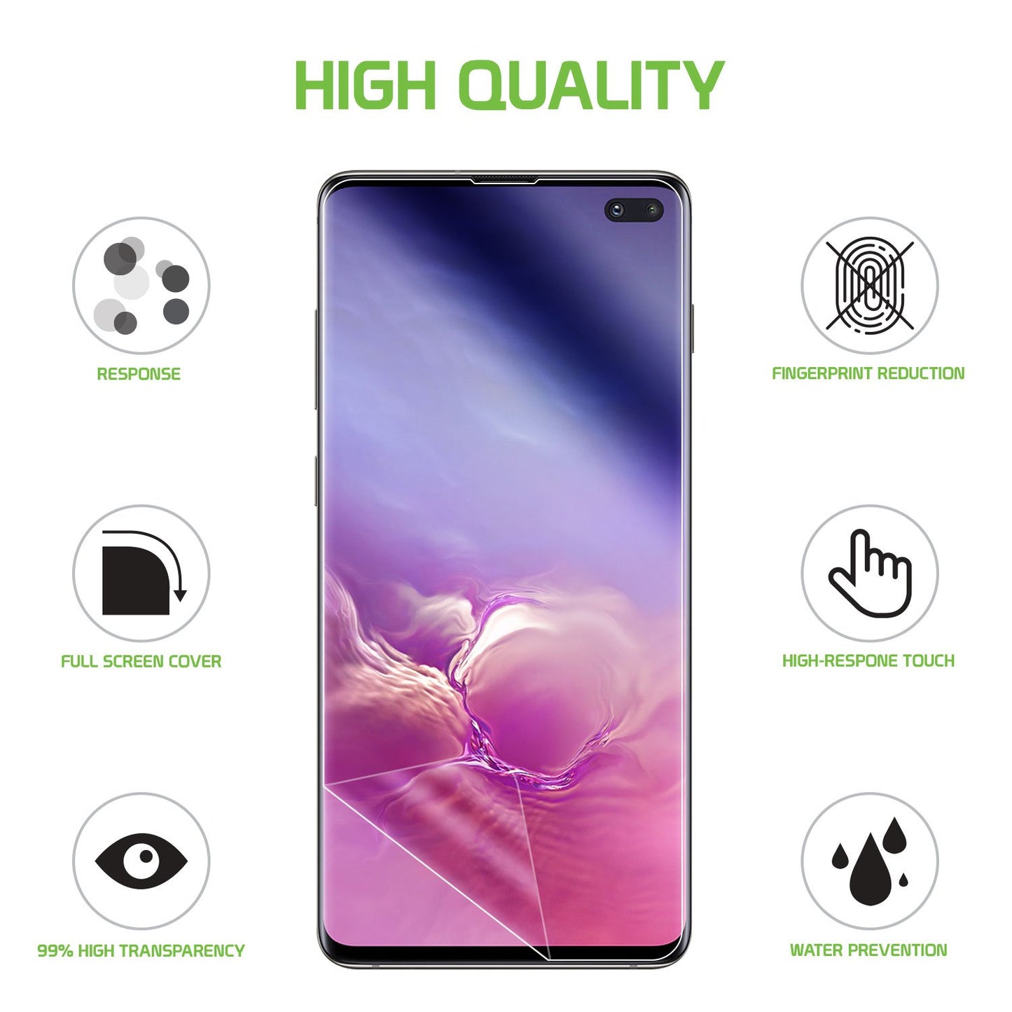 STSAMS10P - Full Coverage Flexible TPU Film Screen Protector - Samsung Galaxy S10 Plus
