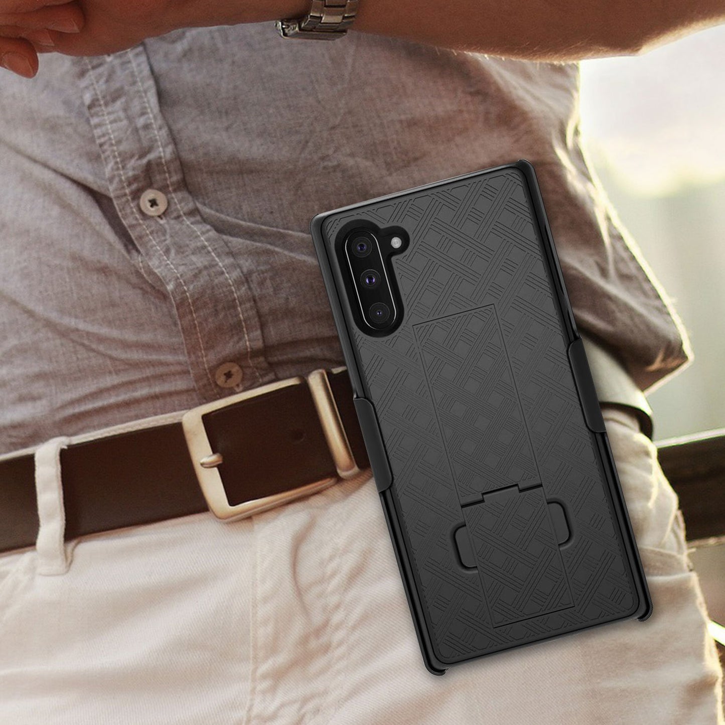 HLSAMN10 - Belt Clip Holster & Shell Case with Kickstand Heavy Duty Protection - Galaxy Note 10