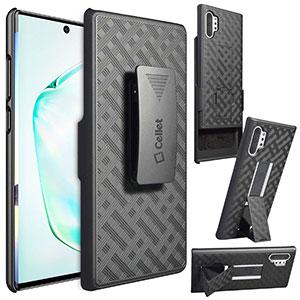 HLSAMN10P - Belt Clip Holster & Shell Case with Kickstand Heavy Duty Protection - Galaxy Note 10 Plus