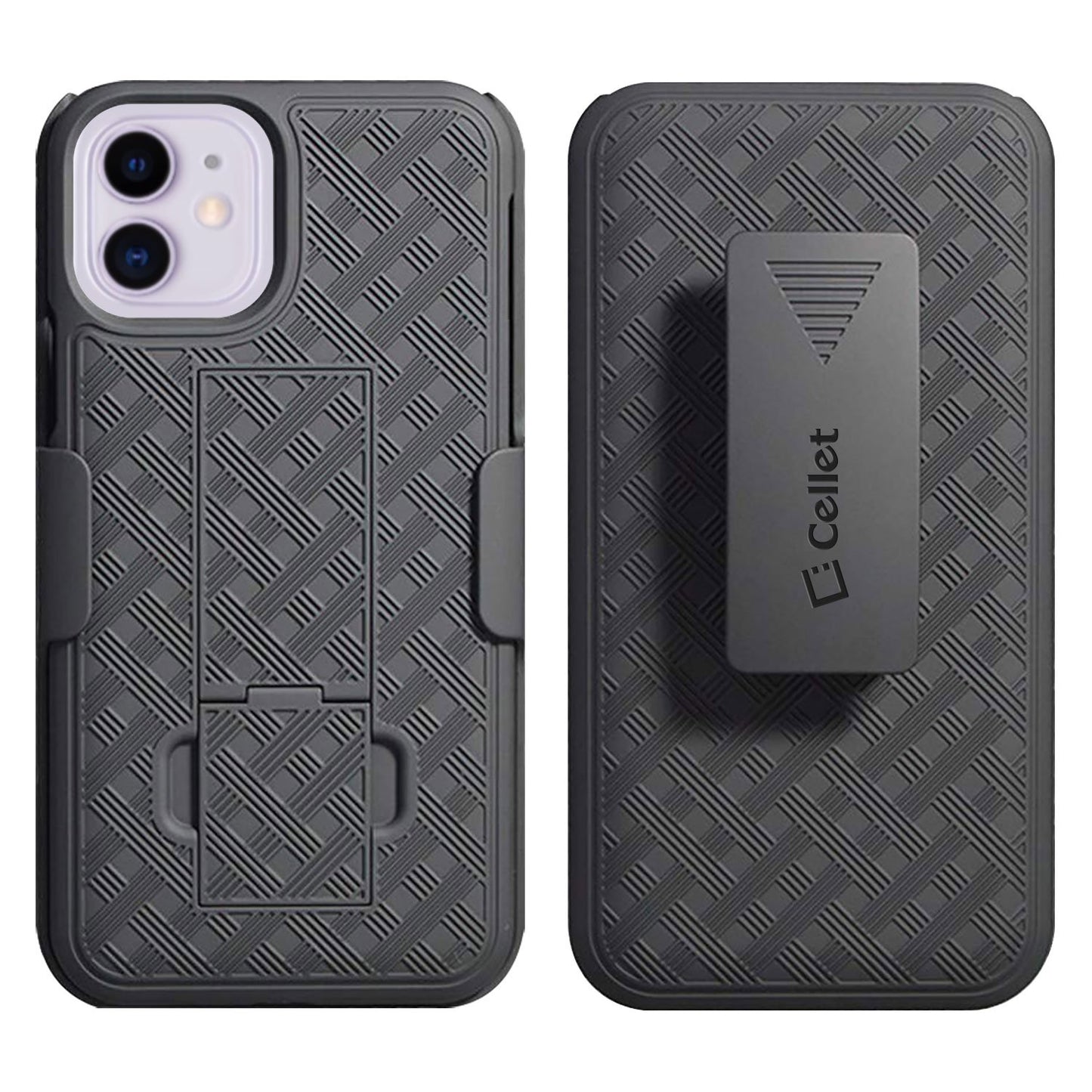 HLIPH11 - IPhone 11 Belt Clip Holster and Shell Case with Kickstand Heavy Duty Protection