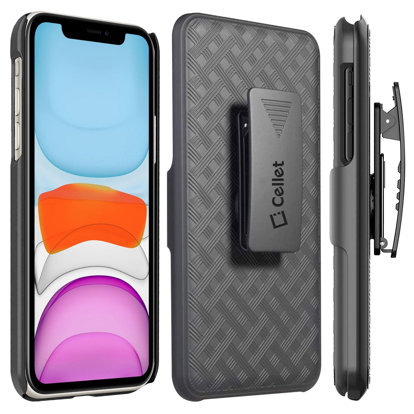 HLIPH11 - IPhone 11 Belt Clip Holster and Shell Case with Kickstand Heavy Duty Protection