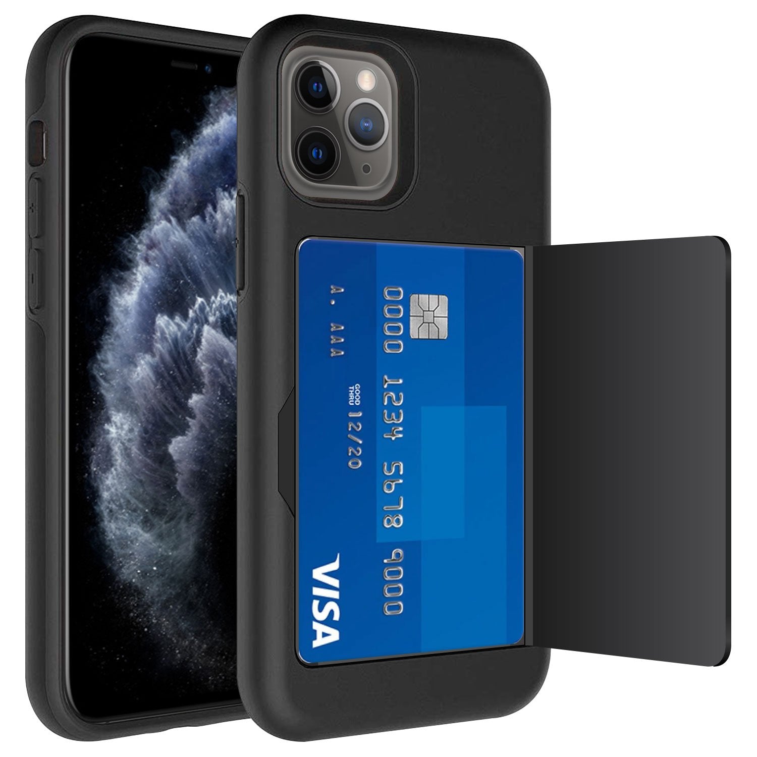 Cellet - Durable Slim Hybrid Protective Wallet Case - ID & Credit Card Holder Slot Designed Compatible With Apple iPhone 11 Pro Black Cellet - Durable Slim Hybrid Protective Wallet Case - ID & Credit Card Holder Slot Designed Compatible With Apple iPhone 11 Pro Black