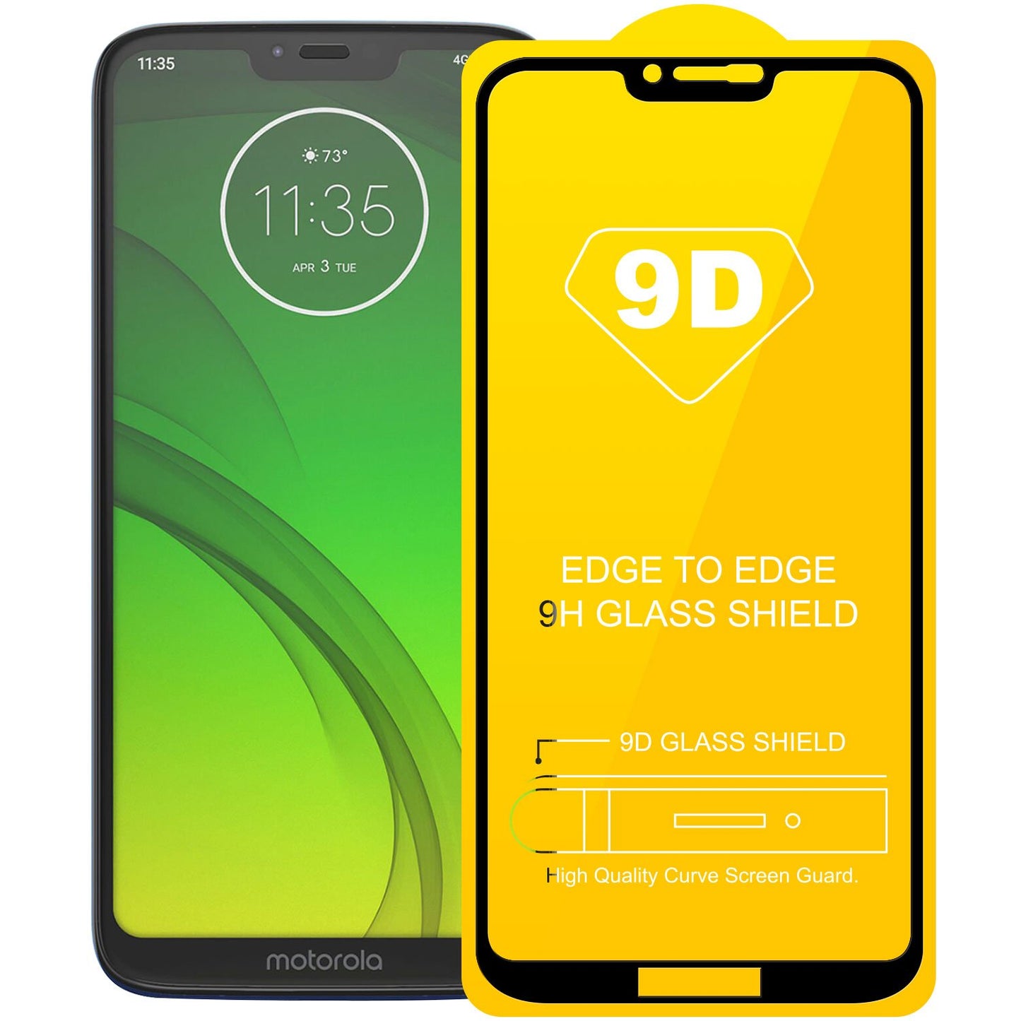 SGMOTOG7 - Motorola Moto G7 Play, Premium 3D Full Coverage Tempered Glass Screen Protector for Motorola Moto G7 Play by Cellet