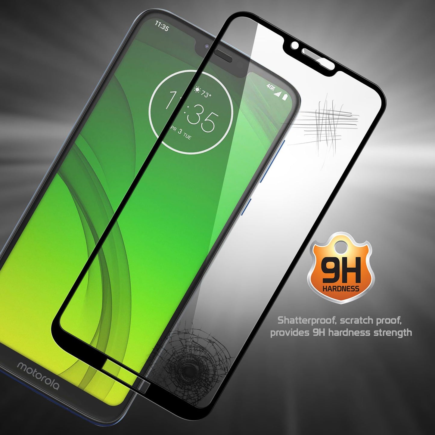 SGMOTOG7 - Motorola Moto G7 Play, Premium 3D Full Coverage Tempered Glass Screen Protector for Motorola Moto G7 Play by Cellet