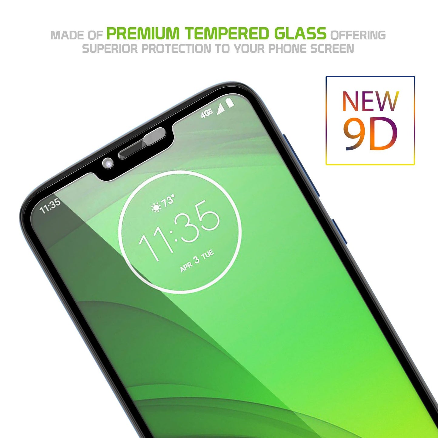 SGMOTOG7 - Motorola Moto G7 Play, Premium 3D Full Coverage Tempered Glass Screen Protector for Motorola Moto G7 Play by Cellet