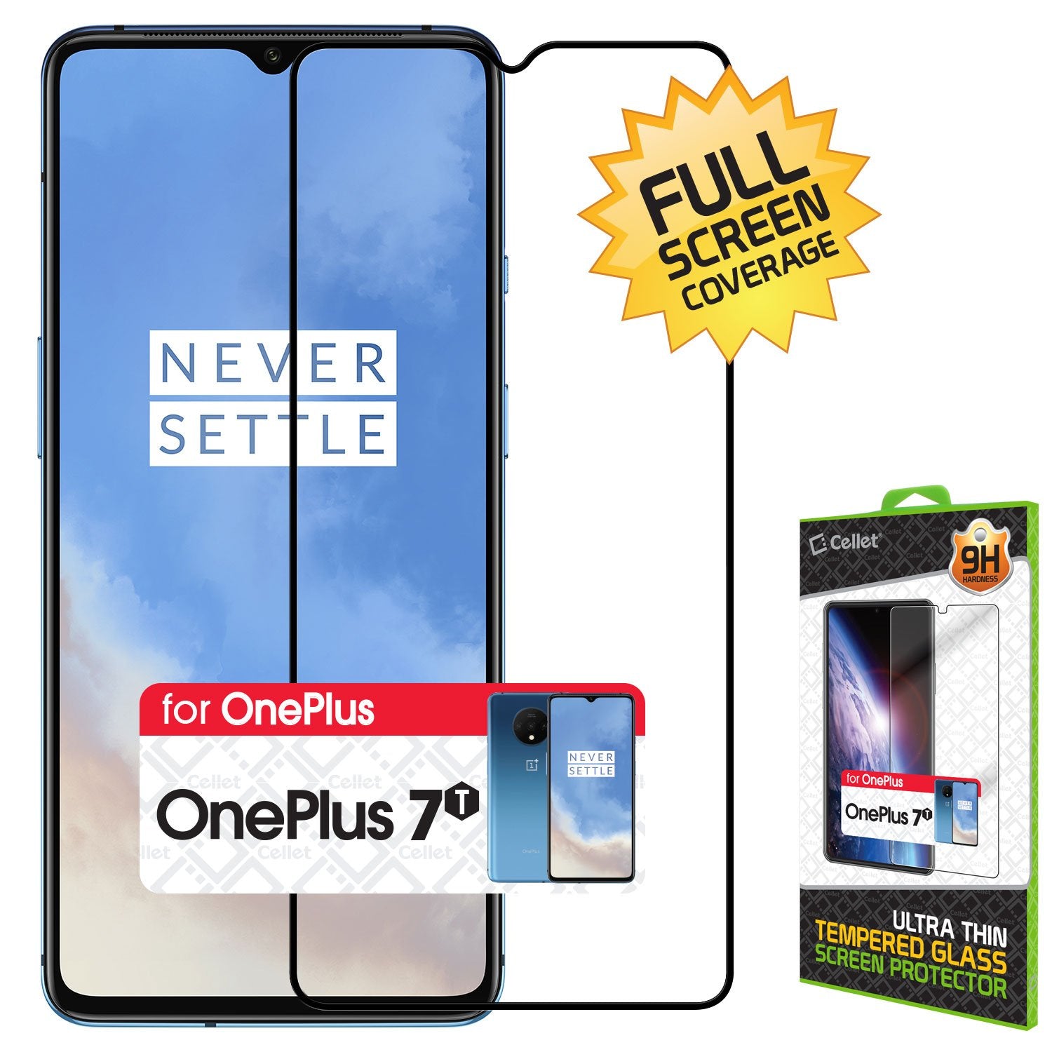 Panter genert Tøj SGONEP7T - OnePlus 7T Full Coverage Screen Protector, Premium 3D Full –  Cellet Retail