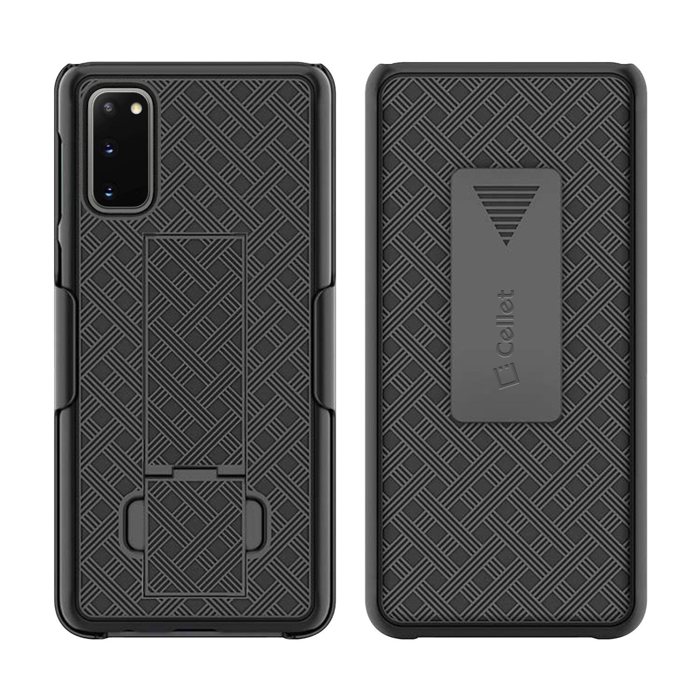 HLSAMS20 - Galaxy S20 Holster, Shell Holster Kickstand Case with Spring Belt Clip for Samsung Galaxy S20