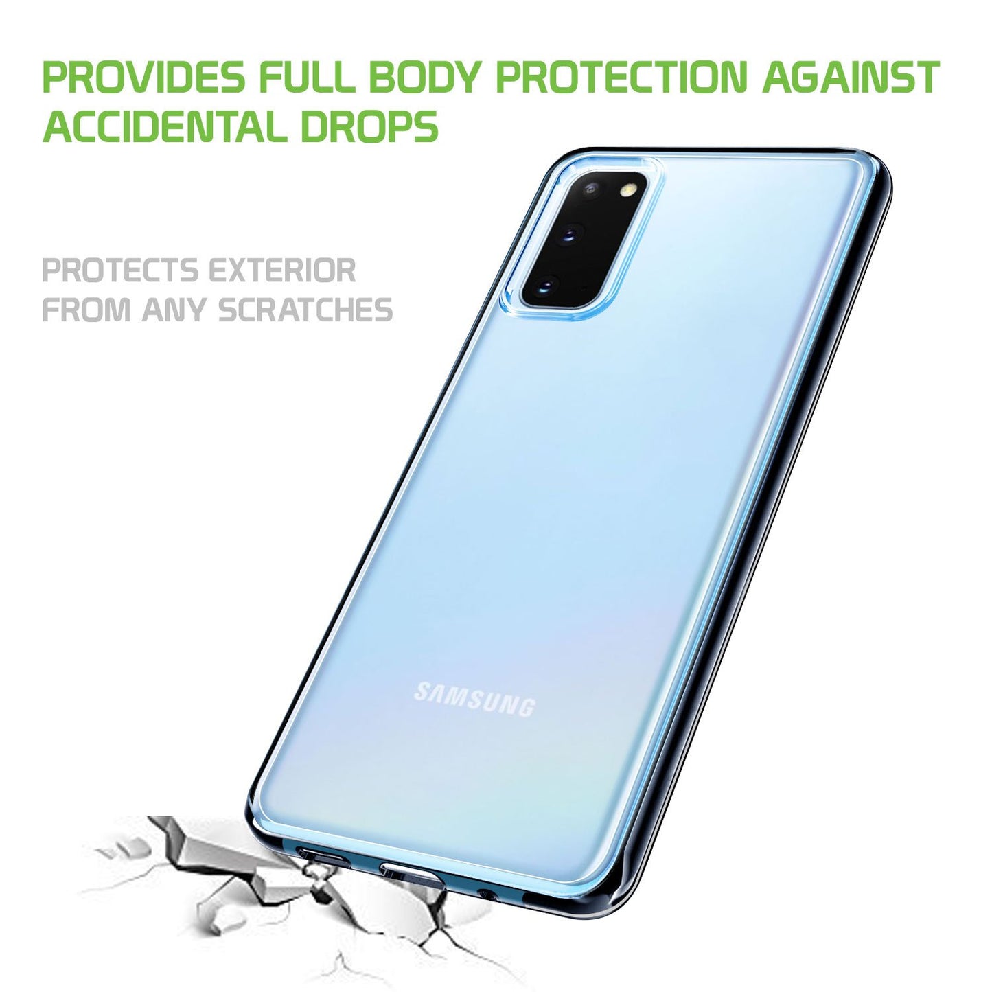 DDDS20P - Samsung Galaxy S20 Plus Crystal Clear Shockproof Phone Protector Case