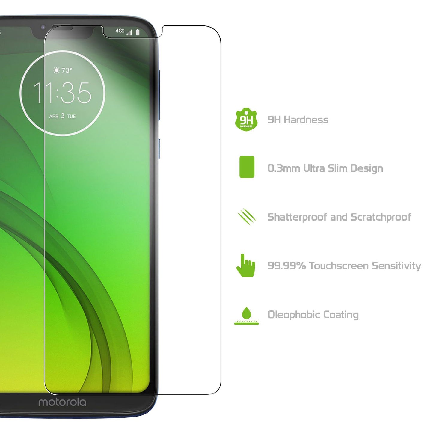 SGMOTG7PWR - Motorola Moto G7 Power, Cellet 0.3mm Premium Tempered Glass Screen Protector for Motorola Moto G7 Power (9H Hardness)