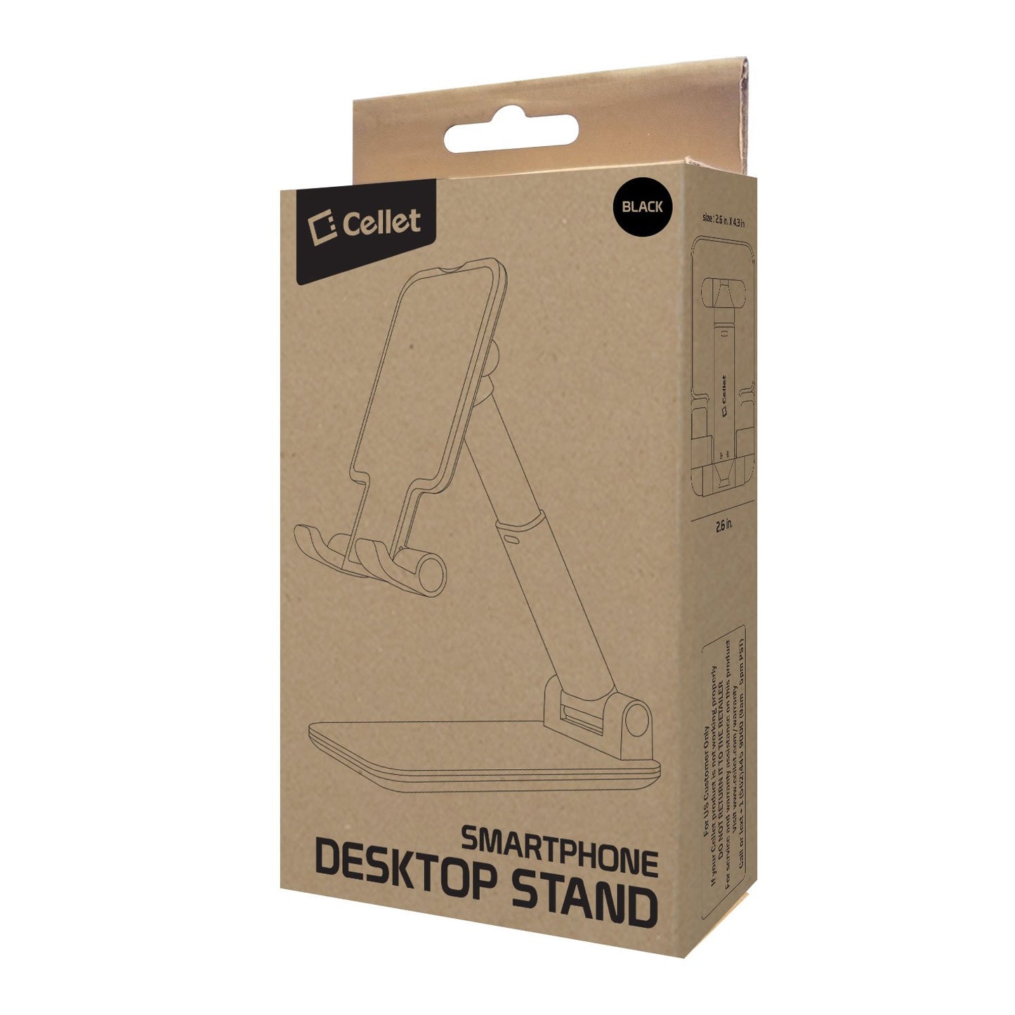 PH60BK - Adjustable Desktop Smartphone and Tablet Stand with Non-Slip Rubberized Grips and Weighted Base Compatible to Smartphones, Tablets, iPads