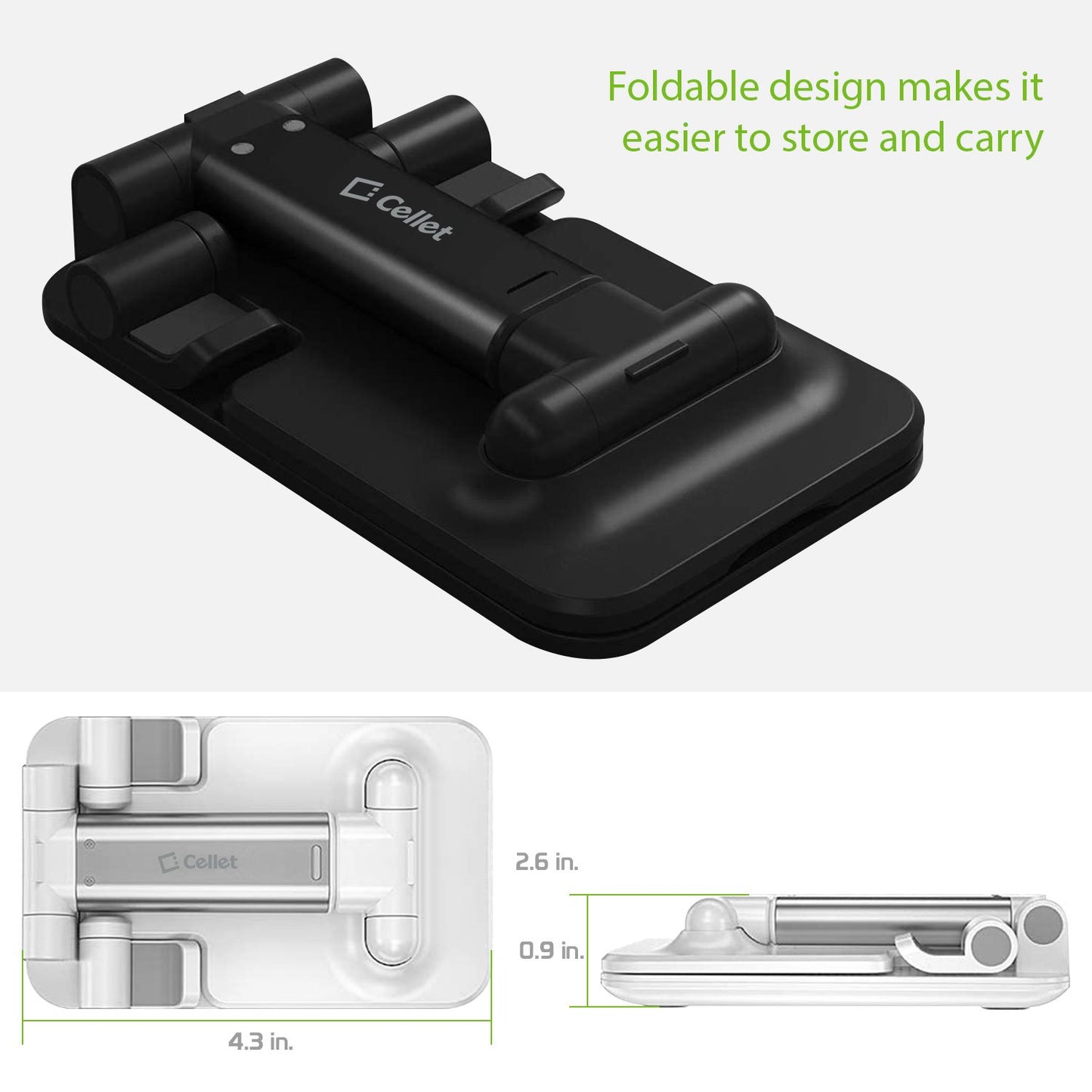 PH60WT - Adjustable Desktop Smartphone and Tablet Stand with Non-Slip Rubberized Grips and Weighted Base Compatible to Smartphones, Tablets, iPads