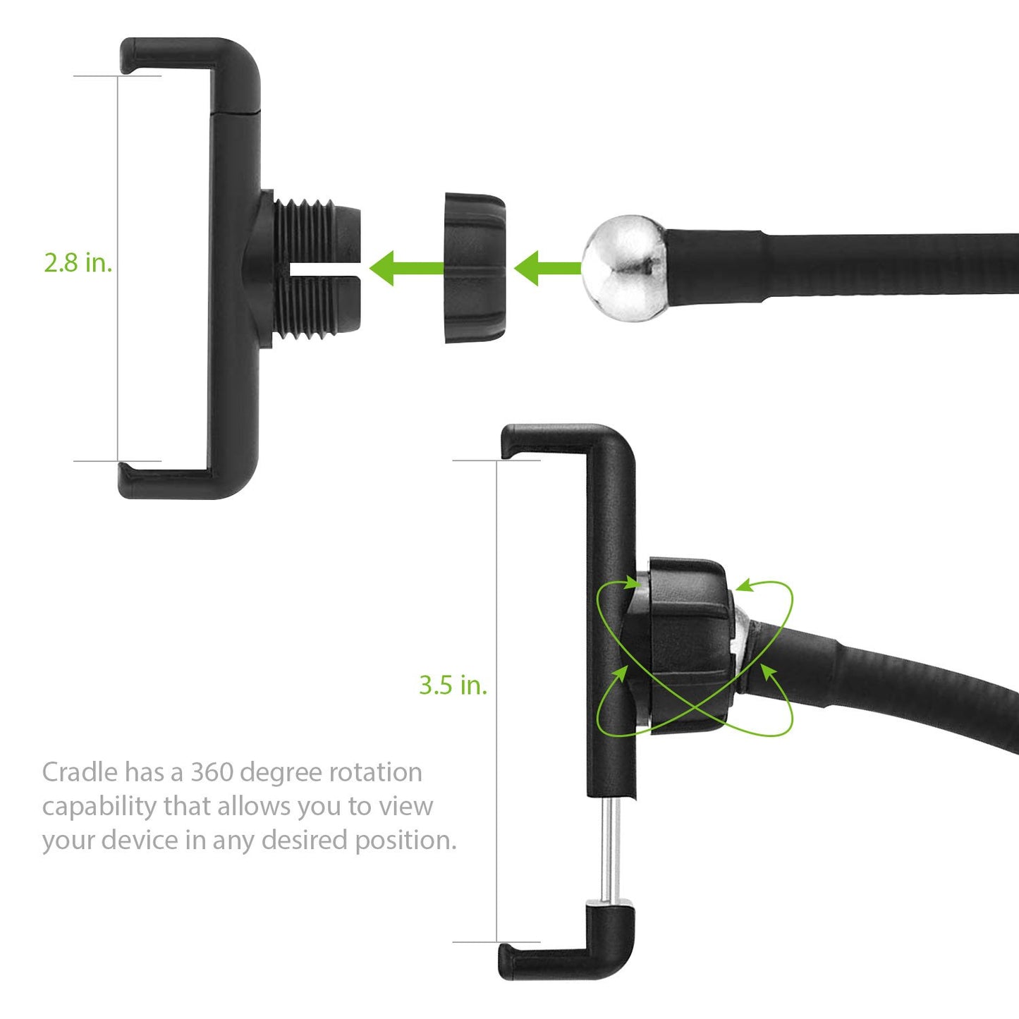 Selfie Ring Light with Phone holder, USB Powered LED Ring Light with 3 Lighting Modes, Adjustable Brightness and Flexible Gooseneck Arms