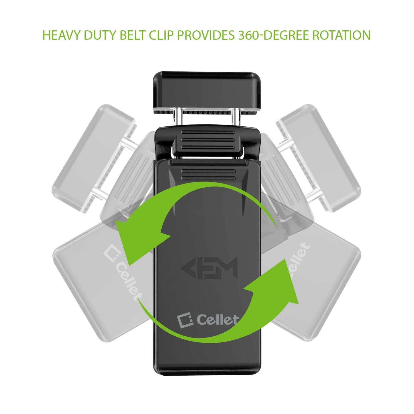 Cellet Universal Heavy Duty 360 degree Swivel Belt Clip Holder Compatible to iPhone 13 Pro Max, Samsung Galaxy S22 and more