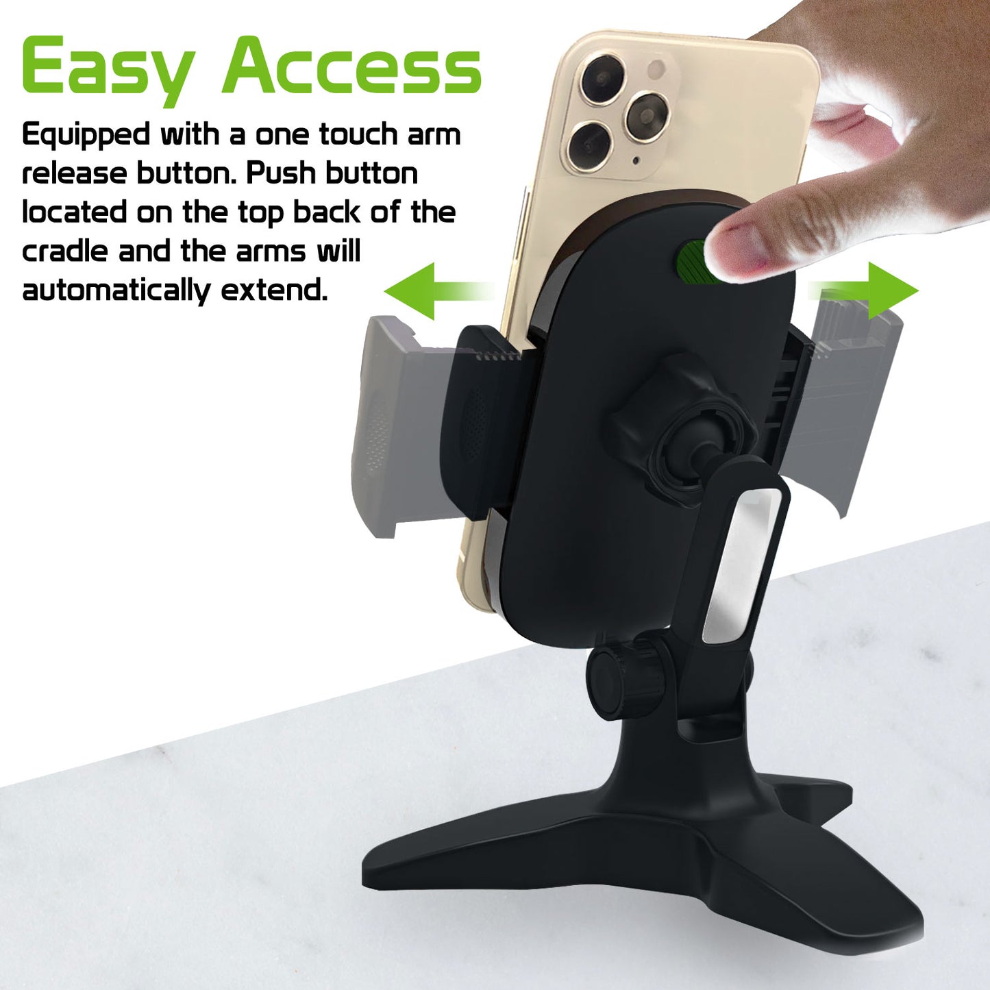PHW100 - Multi-Functional Desktop Phone Holder Mount Compatible/Replacement for iPhone 14 13 Pro Max Mini 11 Samsung Galaxy S23 Ultra Plus S22 S21 S20 Note 20