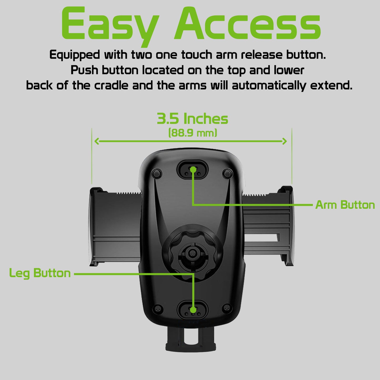 PHC82 - Universal Suction Cup Dashboard Phone Holder with 360 Degree Rotation, One Touch Arm release Button & Lock Lever for Smartphones