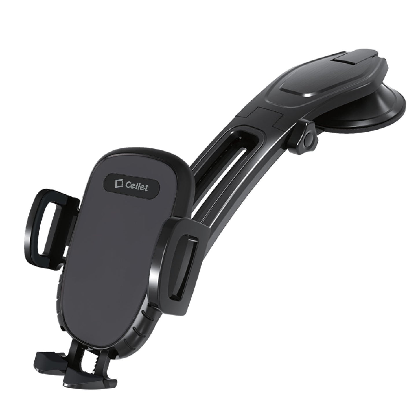 PHC82 - Universal Suction Cup Dashboard Phone Holder with 360 Degree Rotation, One Touch Arm release Button & Lock Lever for Smartphones