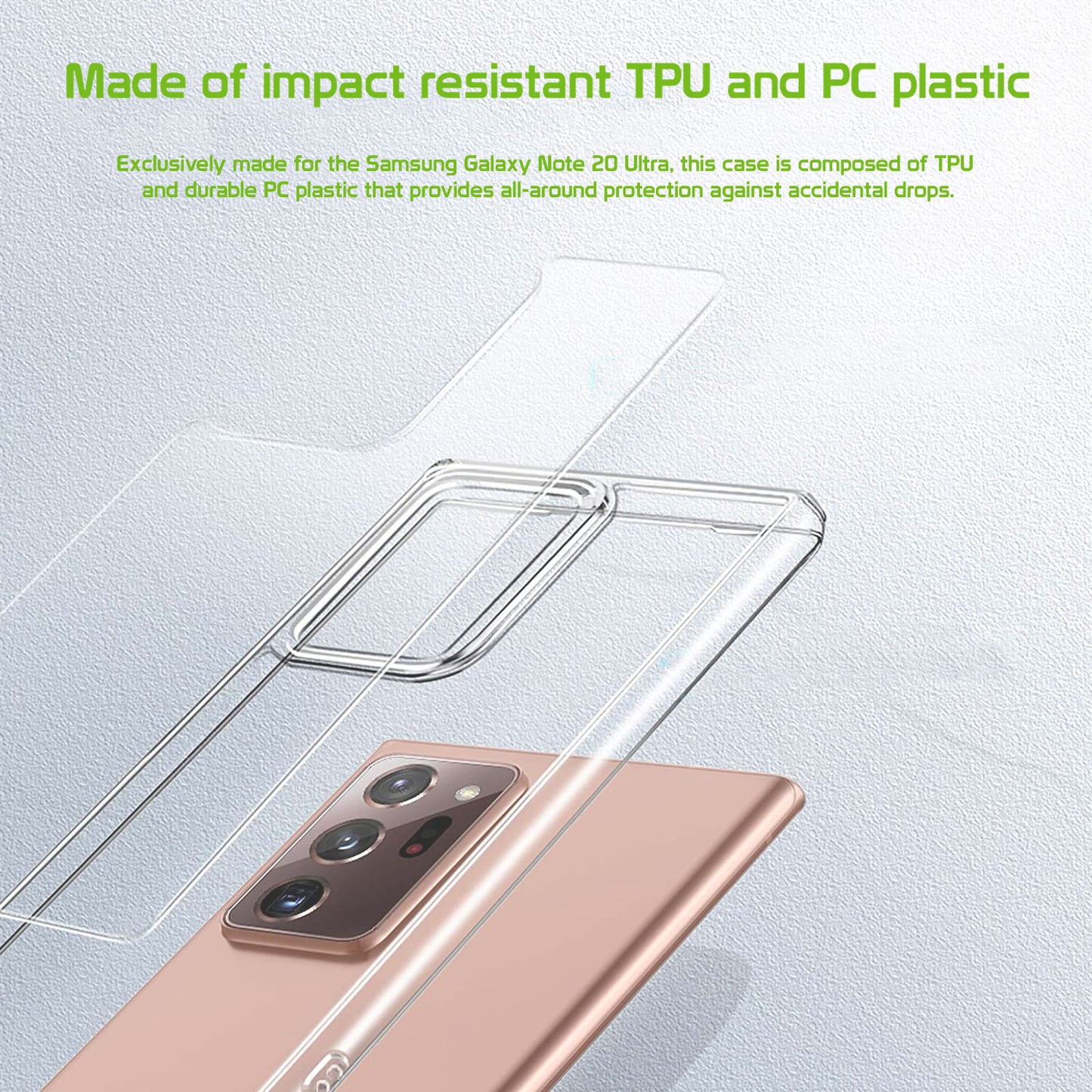 CCSAMN20UCL - Galaxy Note 20 Ultra, Slim Transparent Shockproof and Scratch Resistant Case with TPU Frame for Samsung Galaxy Note 20 Ultra by Cellet