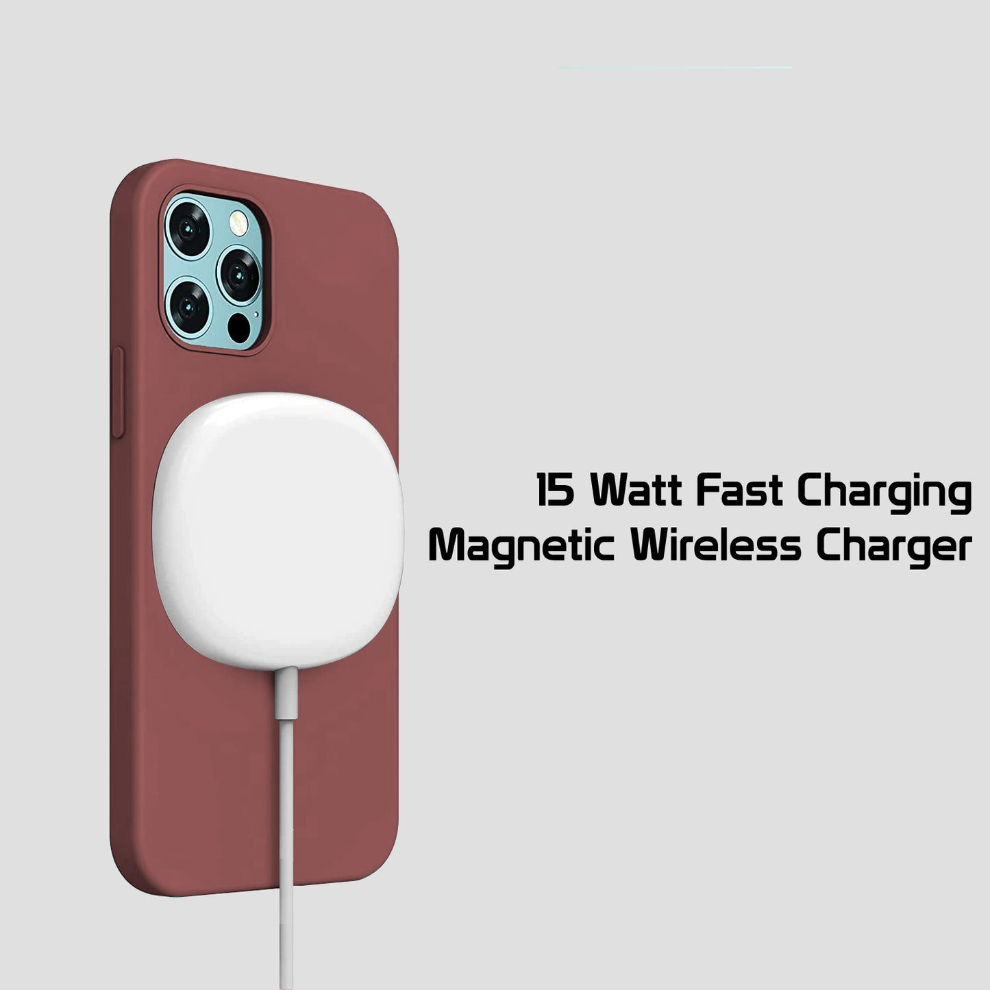 MAGWAL30 - MagSafe Magnetic Fast Wireless Charger with USB-C Charging Cable all New iPhones - White