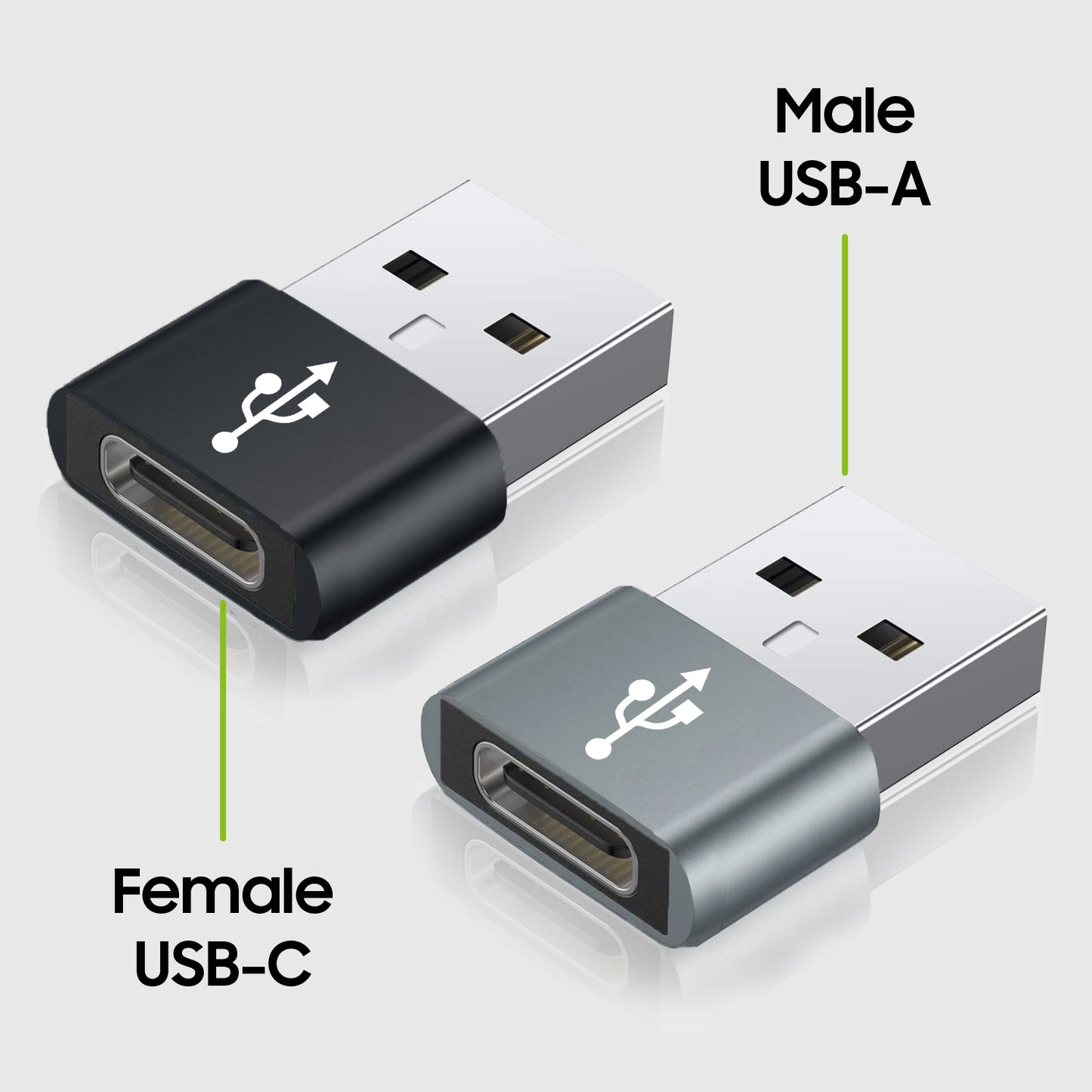 DCDA2 - 2 Pack - Type C to A Data Sync and Charger Cable Adapter Compatible to iPhone 13, MacBook Air 2020, S22 Plus