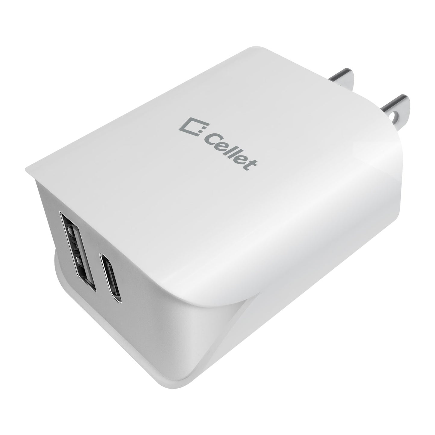 TC180WT - UL Certified 18 Watt Dual Port Home Charger, USB-C and USB-A Home Charger (Cable Sold Separately) – White