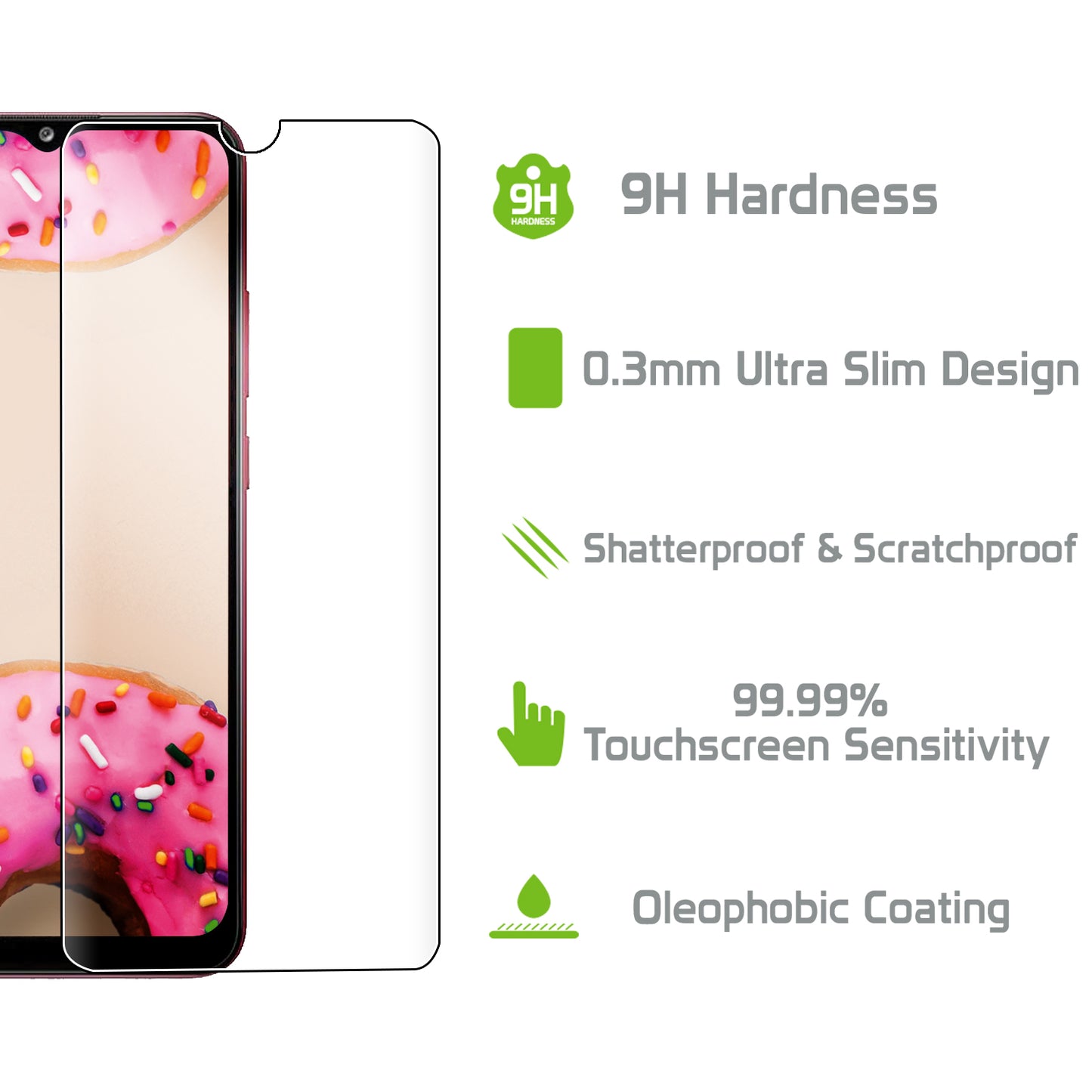 SGSAMA12 - Samsung Galaxy A12, Premium Ultra Thin Full Coverage Tempered Glass Screen Protector for Samsung Galaxy A12 by Cellet