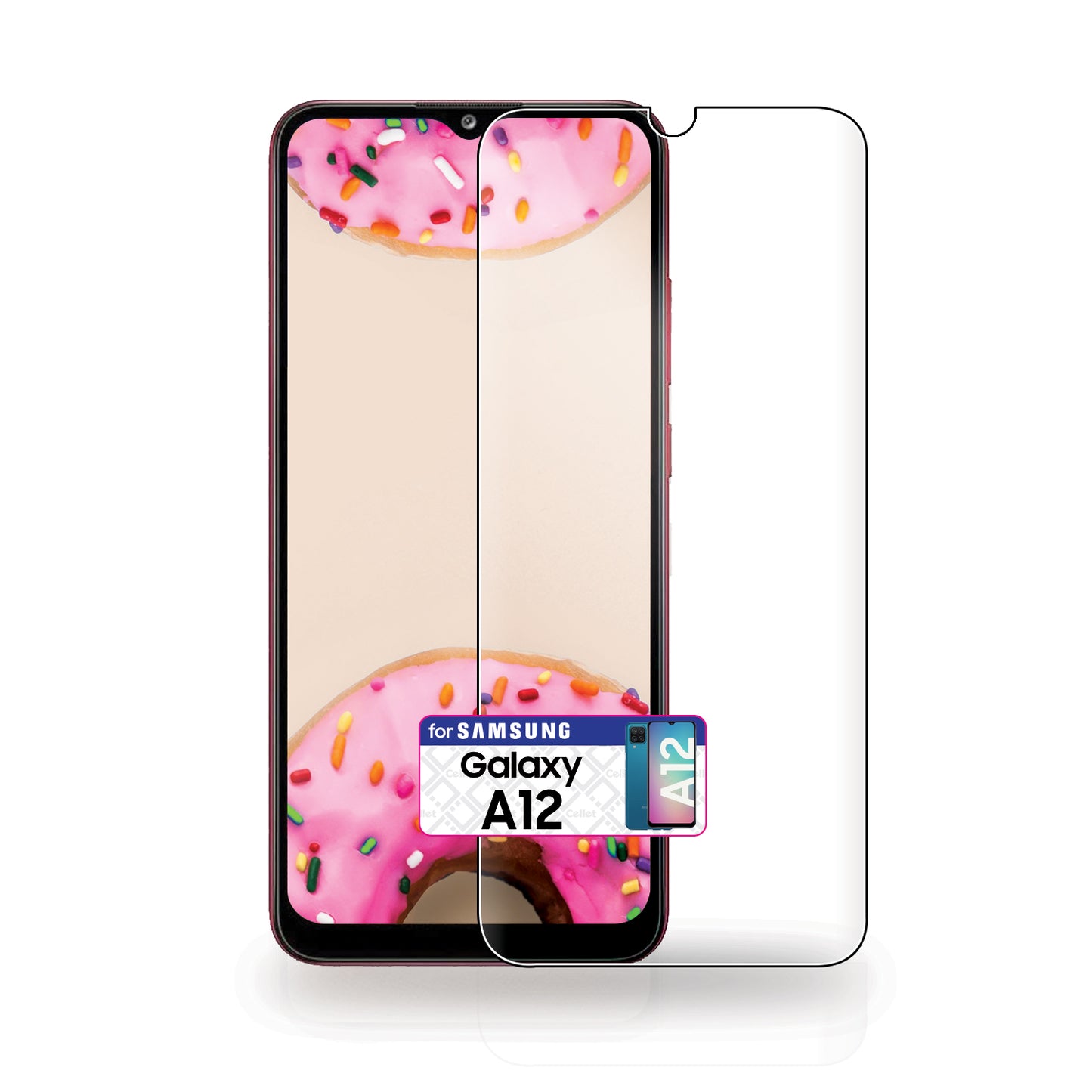 SGSAMA12 - Samsung Galaxy A12, Premium Ultra Thin Full Coverage Tempered Glass Screen Protector for Samsung Galaxy A12 by Cellet