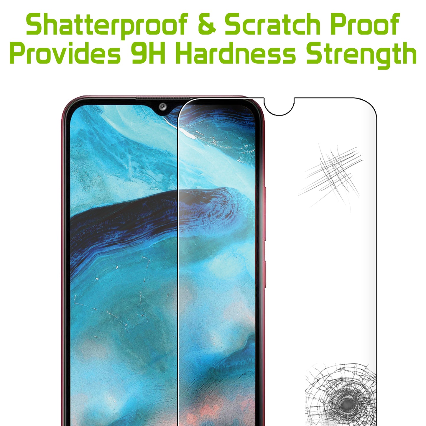 SGSAMA32 - Samsung Galaxy A32, Premium Ultra Thin Full Coverage Tempered Glass Screen Protector for Samsung Galaxy A32 by Cellet