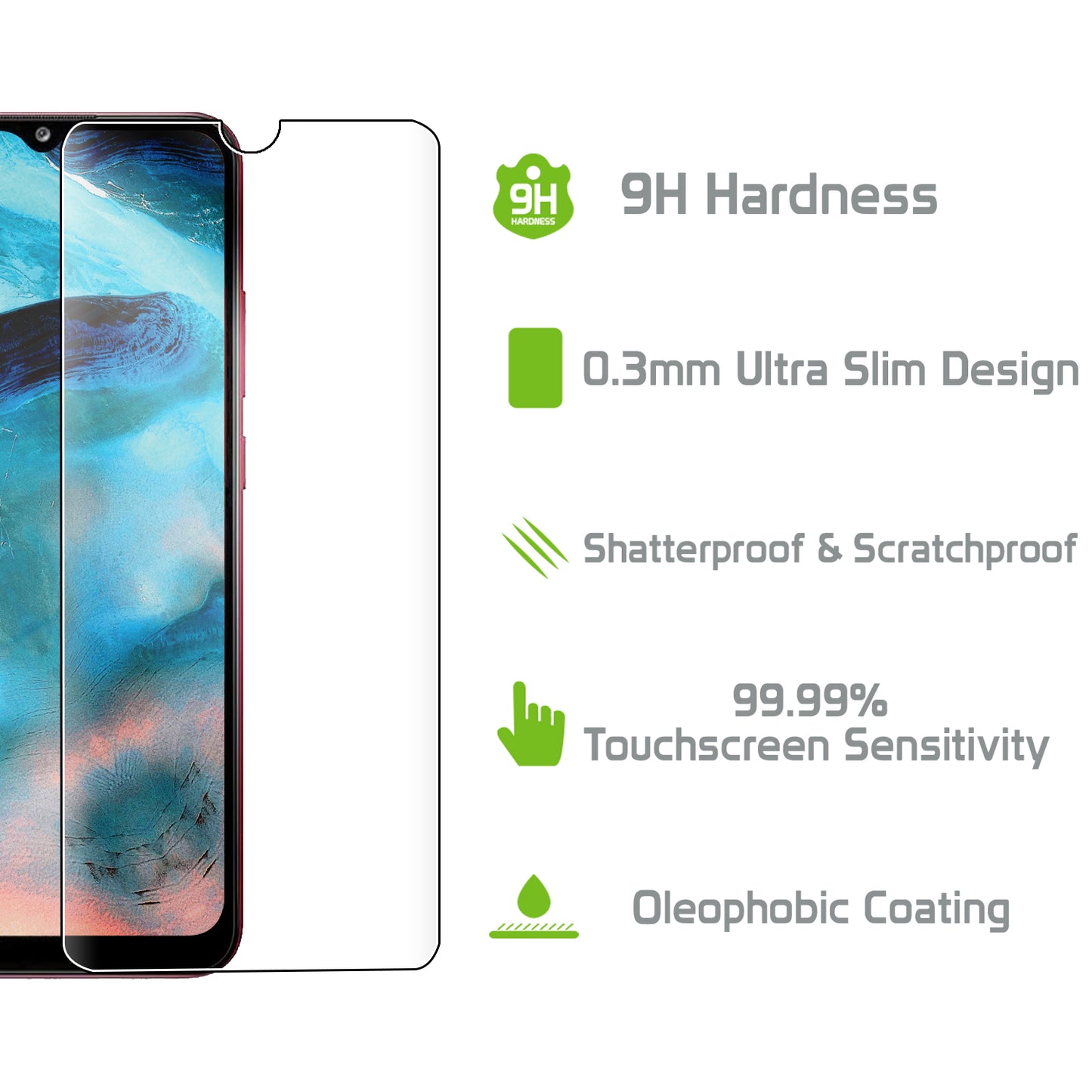 SGSAMA32 - Samsung Galaxy A32, Premium Ultra Thin Full Coverage Tempered Glass Screen Protector for Samsung Galaxy A32 by Cellet