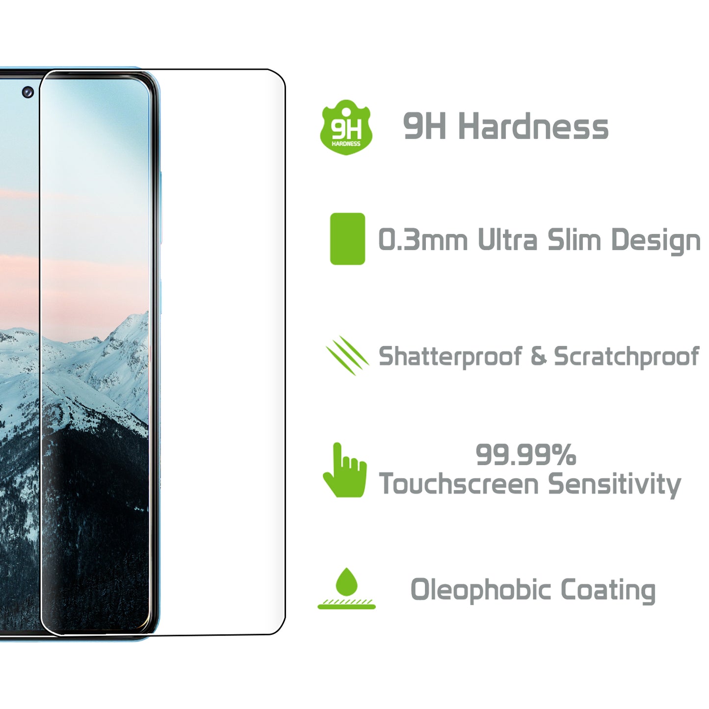 SGSAMA52 - Samsung Galaxy A52, Premium Ultra Thin Full Coverage Tempered Glass Screen Protector for Samsung Galaxy A52 by Cellet
