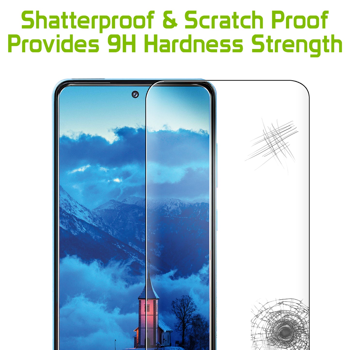 SGSAMA72 - Samsung Galaxy A72, Premium Ultra Thin Full Coverage Tempered Glass Screen Protector for Samsung Galaxy A72 by Cellet