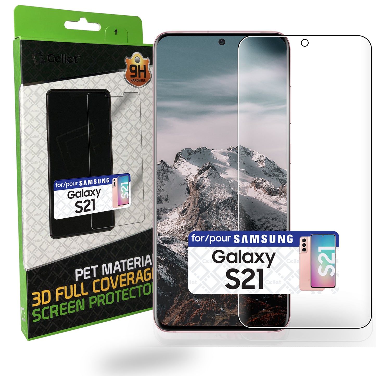 STSAMS21 - Cellet Samsung Galaxy S21 TPU Screen Protector, Full Coverage Flexible Film Screen Protector Compatible to Samsung Galaxy S21