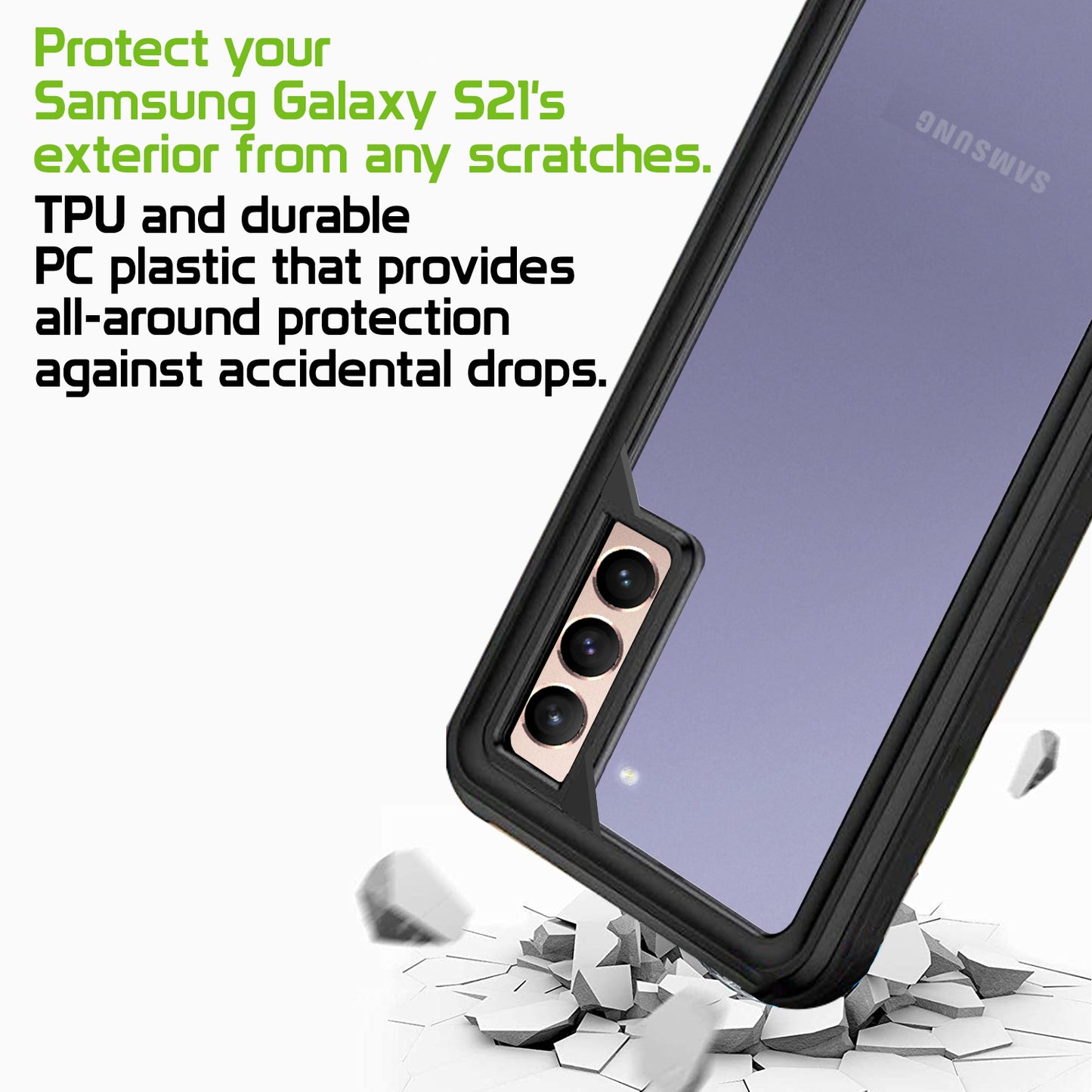 CCSAMS21PHBK - Samsung Galaxy S21 Plus, Slim Transparent and Scratch Resistant Case Compatible to Samsung Galaxy S21 Plus