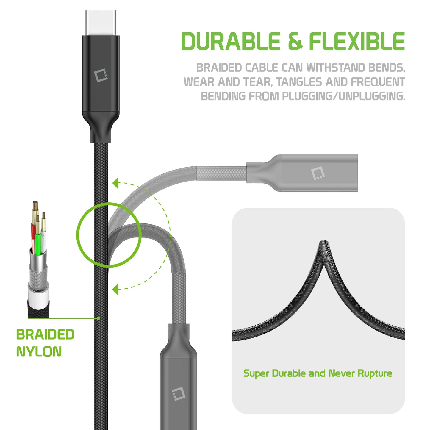 DCCEXT - Cellet USB-C Extension Cable 3.3FT, USB-A to USB-C Male to Female Cable, 4K Video & 10Gbps Data Transfer