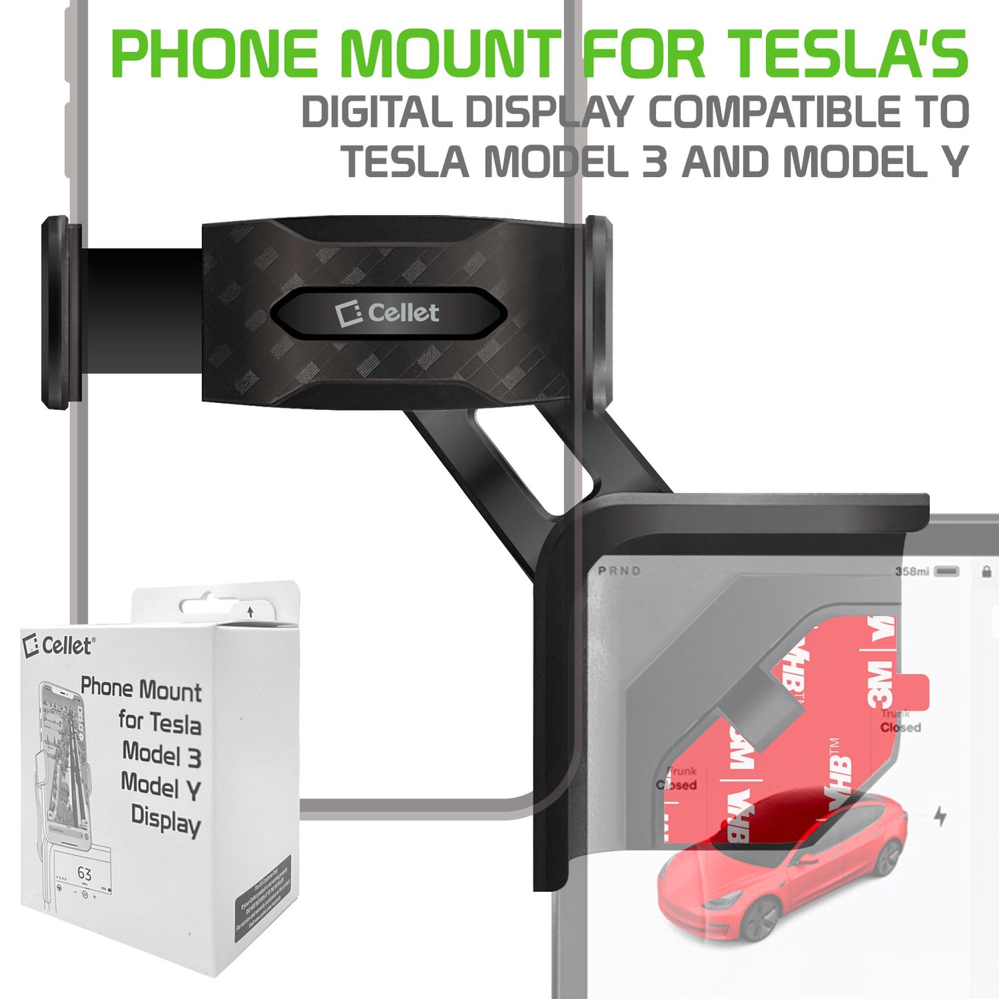 Phone Mount for Tesla's Digital display Compatible to Tesla Model 3 and Model Y